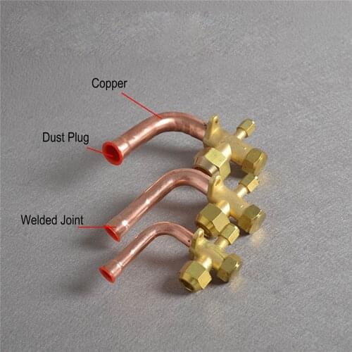 6/10/12/16/19mm Thicken Air Conditioner Valve BSP Thread 3 Way Bend Flare Tube Split Expansion Valve for Air Conditioner