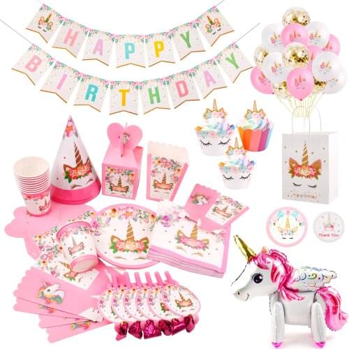 PATIMATE Unicorn Balloon Unicorn Party Decoration Unicorn Party Supplies Happy Birthday party Decorations Kids Unicornio Favors