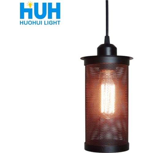 Vintage Industrial iron Pendant lamp Dia Hollow metal lampshade Restaurant/Bar/Coffee/Bed Room Retro American Pendant Lamp