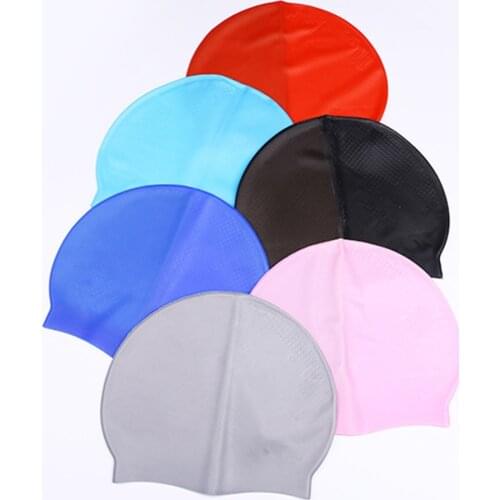 Ner Waterproof Ear Protection Silicone Solid Color Swimming Cap Men And Women One Size Universal Adult Fashion Swimming Cap