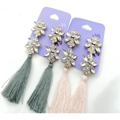 Japanese and Korean style fashion temperament beautiful new style diamond earrings E71 texture personality versatile