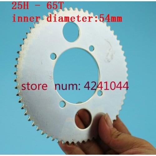 25H 65T teeth rear Chain Sprocket 54mm For 47cc 49cc Pocket Bike Mini ATV Quad E-scooter Bicycle Moto Bike Part