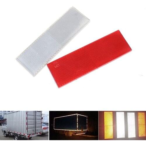 1Pcs Red White Car Truck Warning Reflective Safety Plate/Tape Reflector Stickers 14.5*4.5cm