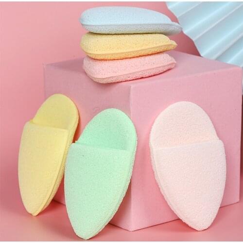 1PC Skin Care Cleaning Powder Puff Oval Shape Face Cleaning Sponge Puff Makeup Cosmetic Remover Facial Skin Cleaner Make Up Puff