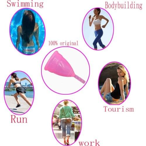 100pcs Send out DHL coppette mestruali menstural cup higiene femenina copa menstrual aneercare menstruation cup menstruelle