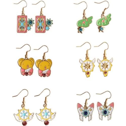 12 pair /lot fashion jewelry metal enamel angel wing star heart new earrings