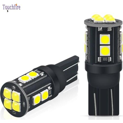 2 Pcs Car LED Bulbs T10 W5W 12SMD 3030 Canbus Auto Error Free Turn Signal Light License Plate Lights Interior Reading 6000K 12V