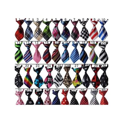 500PC/Lot Handmade Dog Ties Pet Dog Neckties Adjustable Dog Bow Ties Pet Grooming Supplies 40Colors