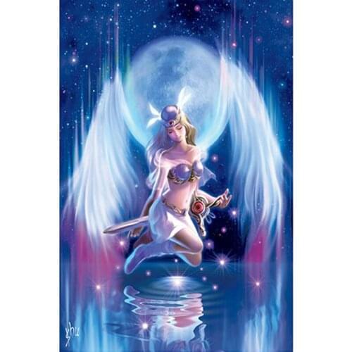 5D DIY square round Diamond Painting Moon angel Cross Stitch Diamond Embroidery Pattern Rhinestone Home Decor J0296