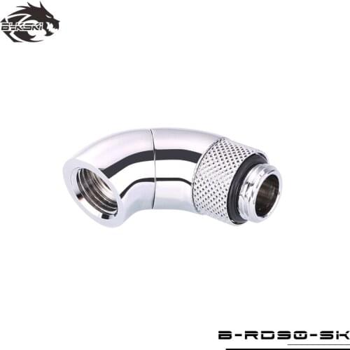 BYKSKI G1/4'' Thread 90 Degree Rotary Fitting Adapter Rotating 90 degrees water cooling Metal Adaptors B-RD90-SK