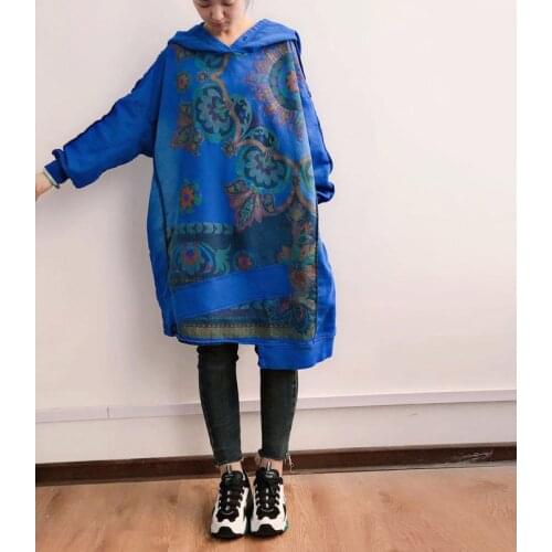 Irregular vintage hoodies women loose oversized hoodie printed personality printed tops elegant fashion streetwear women clothes