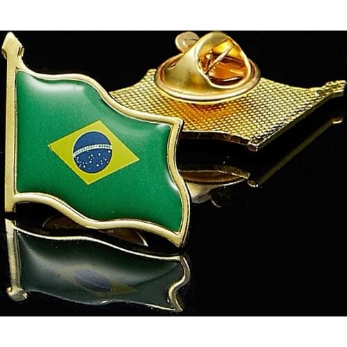 Brazil Lapel Pins Waving Brooches Pin Badges for Clothing Bags Backpacks Jackets Hat DIY Accessories