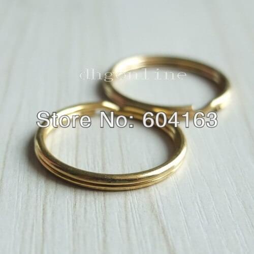 Lot 30 keyring Keychain split ring for Snap Hook buckle key 1" 25mm Gold
