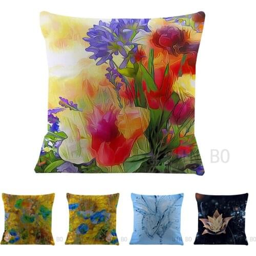Decoration Pillow cover cushion covers 45*45cm 3D Valentines Day gift plant flowers Gardenia square car sofa wedding Decor