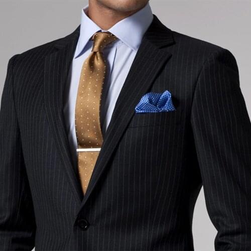 Custom Fit Suits Black White Pinstripe Suit Custom Made Suits For Men Suit Tailor Made Suits White Pinstripe MTM Tuxedos For Men
