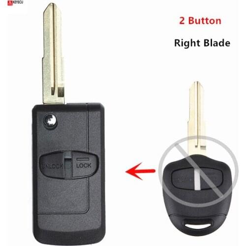 Keyecu For MITSUBISHI Grandis Outlander Switchblade Folding Remote Key Shell 2 Button