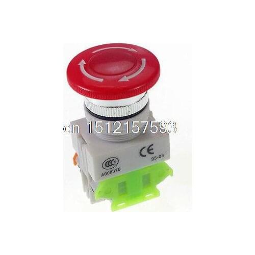 2PCS 10A CNC Emergency Stop Mushroom Pushbutton Switch