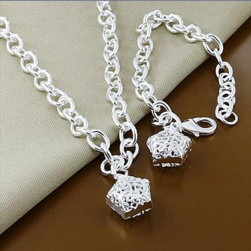 Top Quality 925 Silver Jewelry Set Classic Sky Star Chain Necklace Bracelet Set for Women Men Fashion Jewelry