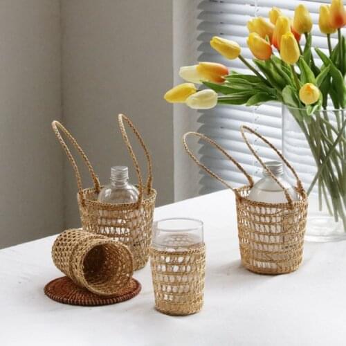 Nordic Ins Style Portable Storage Basket Mini Flower Picnic Basket Food Grass Weaving Organizer for Home Decor Photography Props