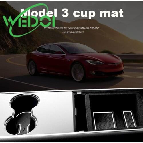 Door Mats Gate Slot Mats Cup Pads For Tesla Model 3 Center Console Pads Liner Storage Cushions Anti-Dust Carpets