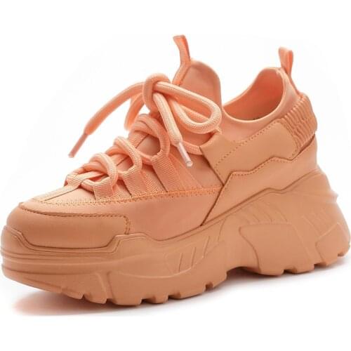 RASMEUP Genuine Leather Womens Chunky Sneakers 2020 Fashion Women Breathable Platform Shoes Ladies Trainers White Footwear