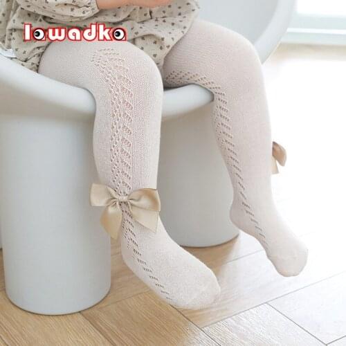 Lawadka Summer Kids Tights For Girls Cotton Mesh Baby Girl Tights Fashion High Quality Children Pantyhose Soft Solid Bow Legging
