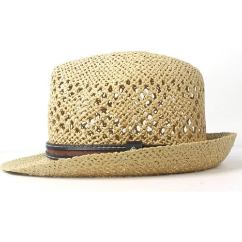 Summer Women Raffia Straw Beach Sun Hat Elegant Lady Fedora Travel Panama Sunbonnet Sunhat Size 56-58CM