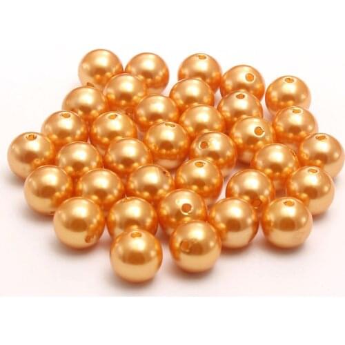 MHS.SUN A56 4MM-30MM Gold Yellow ABS Plastic Imitation Pearl Beads DIY Loose Pearl With Hole For Garment Jewelry Making Hot sale