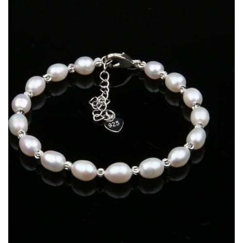 Fashion Natural Freshwater Pearls Beads Bracelet Jewelry For Girl Friend Women Real Pearl Bracelets Cuff Bangle DIY Jewelry 19cm