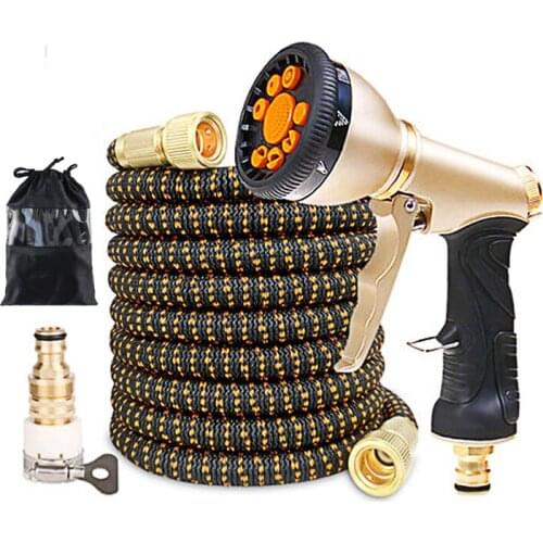 New Garden Hose For Watering Garden Flexible Expandable watering hose Car Wash Hoses Irrigation Kit Metal Water Gun For Garden