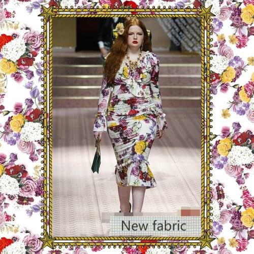 145cm Wide Stretch Satin Shirt Dress 100% Polyester Fabric Luxury Branded Fabrics Wholesale Cloth Per Meter Sewing