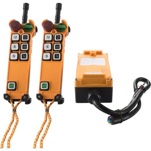 YNieDer 6 Channel 1 Speed 2 transmitters Hoist Crane Truck Radio Remote Control System with E-Stop