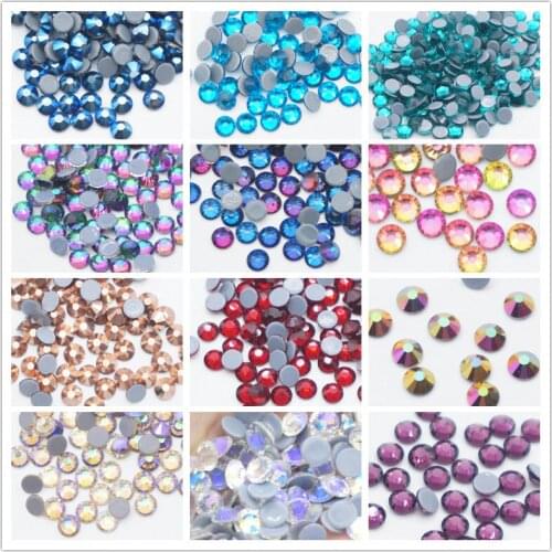 Multi-Color SS6-SS30 Crystal Glass Glitter Rhinestone Flatback Hot fix Rhinestones For Nail Art Sewing & Fabric Decoretion