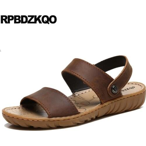 Large size women sandals flat casual slip on wide fit summer big shoes open toe ladies brown slides slippers strap slingback