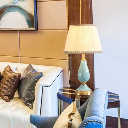 SAROK Modern Table Desk Lamp Design Ceramic Luxury LED Bedside Decorative Light For Living Room Bed Room Study Office