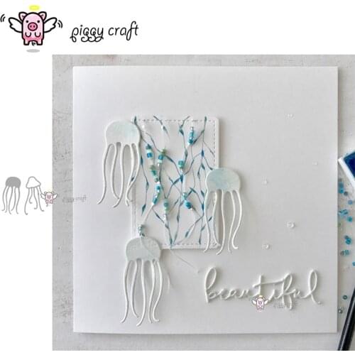 Piggy Craft metal cutting dies cut die mold 2Pcs Ocean jellyfish Scrapbook paper craft album card punch knife art cutter die