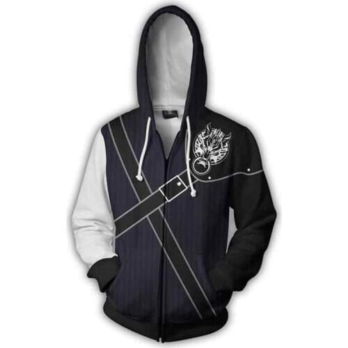 Final Fantasy Hoodie Cosplay Sephiroth Cloud Strife 3D Print Hoodies Sweatshirts Coat Hooded Streetwear Tops