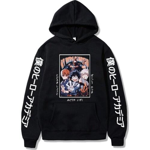My Hero Academia Hoodies Pullover Casual Printing Hooded Streetswear Sweatshirt Harajuku Bokugou Midoriya Todoroki Men Women Top
