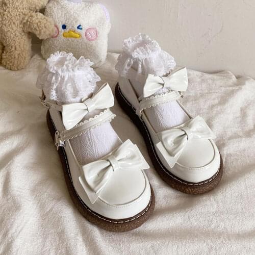 Japanese Lolita Jk Uniform Lolita Shoes Student Soft Girl Mary Jane Shoe Anime Cosplay Vintage Retro Gothic Bow Buckle Platform