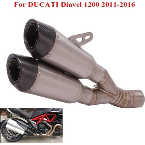 Motorcycle Titanium Alloy Exhaust System Full Pipe Connection Link Muffler Escape Silencer for DUCATI Diavel 1200 2011-2016