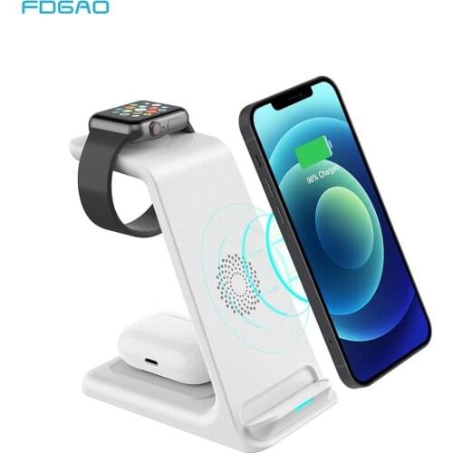 20W Fast Charging Station 3 in 1 Qi Wireless Charger for iPhone 12 11 XS XR X 8 Chargers For Apple Watch 6 5 4 3 2 Airpods Pro