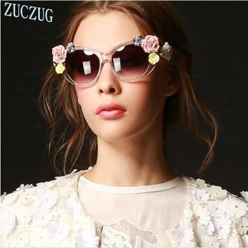 Three-dimensional Roses Baroque Sunglasses Womens Lentes Oculos Gafas De Sol Feminino Lunette Soleil Flowers Sun Glasses Mujer