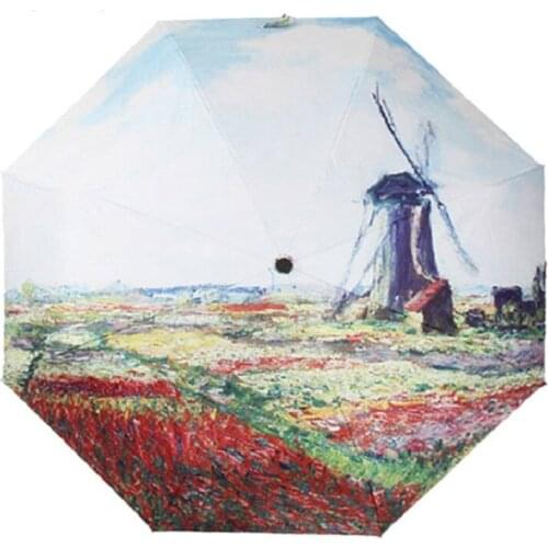 TIANQI Famous Oil Painting Umbrella Anti-uv Parosal Waterproof Women Rain Umbrellas Apricot Blossom paraguas