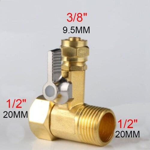 1/2'' To 3/8'' Brass Water Tap RO Feed Ball Valve Faucet Water Filter Reverse Osmosis System for Water Purifier Tap Faucet