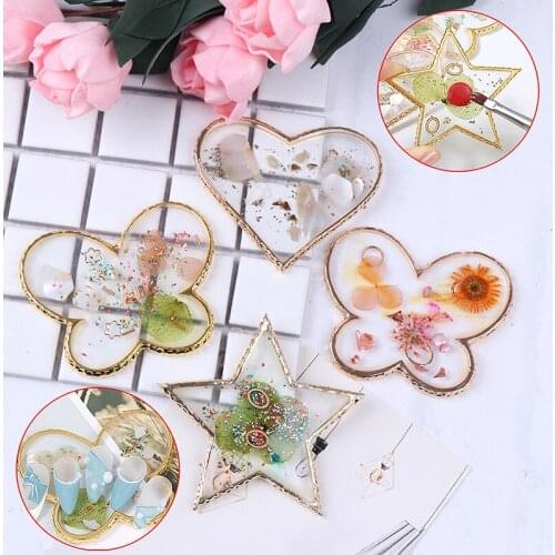 1Pc Natural Resin Nail Color Paint Palette Holder Drawing Nail Art Color Palette for Nail Color Mixing Display Nail Art Tools