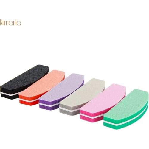 20pcs/lot 100/180 Mix Color Sponge Nail Polish Blocks Mini Nail Art Sanding Files Buffing Remover Trimmer DIY Manicure Tools