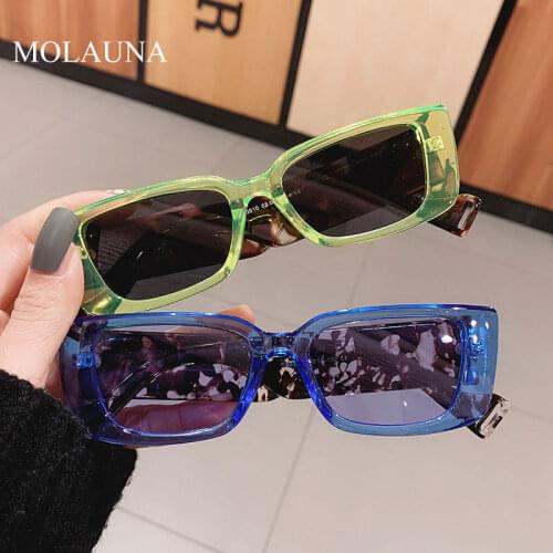 201 Retro Small Rectangle Sunglasses Women Popular Fashion Candy Color Eyewear Men Square Vintage Sun Glasses Shades UV400