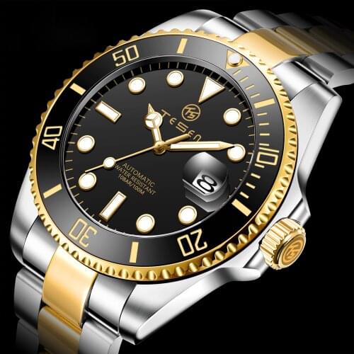 2021 TESEN Design Top Brand New 43mm Mens Mechanical Clock Stainless Steel Automatic Watch Sapphire Glass Relogio Masculino