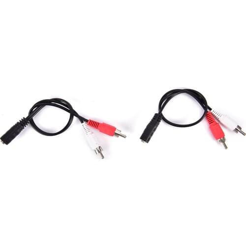 3.5mm Y Adapter Audio Cable Stereo Female Jack to 2 RCA Male Adapter White Red Audio Line KOQZM