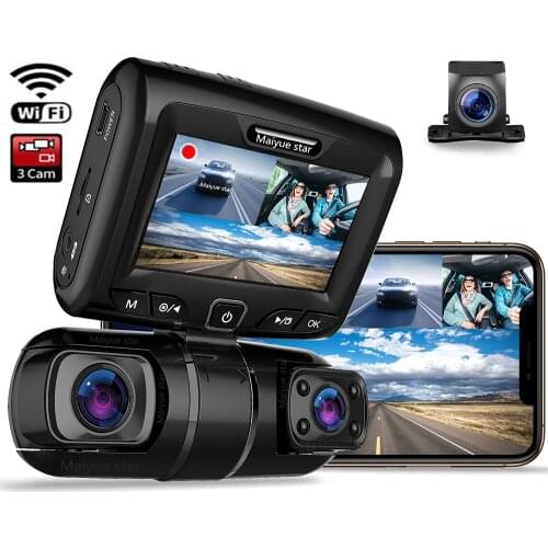 3 Channel Car DVR 3 Inch LCD Screen Front/Rear/Cab 1080P Dashcam ADAS/WIFI Sony sensor infrared night vision automatic registrar